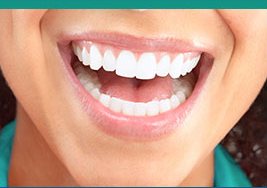 Close-up of a bright, healthy cosmetic smile